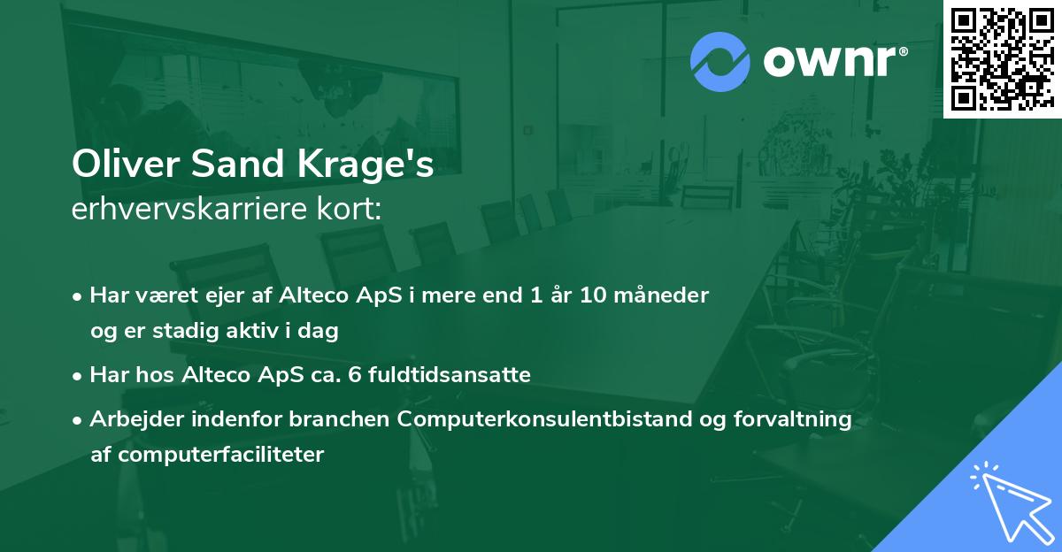 Oliver Sand Krage's erhvervskarriere kort