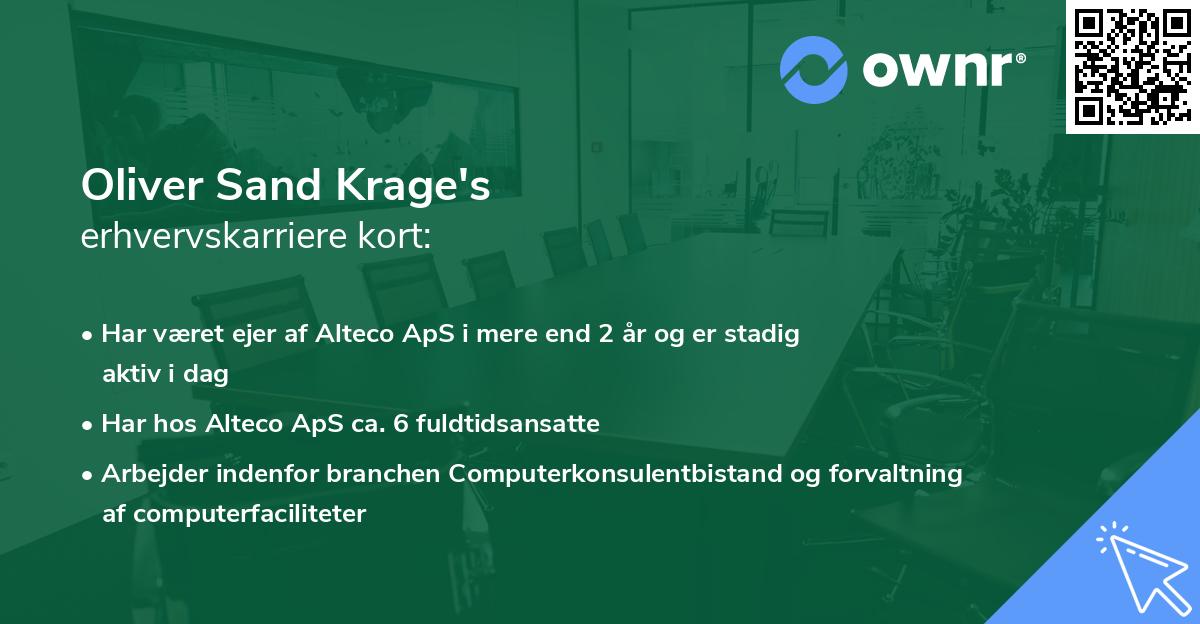Oliver Sand Krage's erhvervskarriere kort