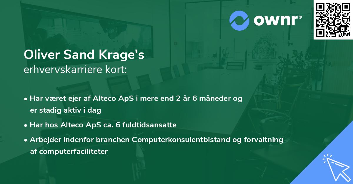 Oliver Sand Krage's erhvervskarriere kort