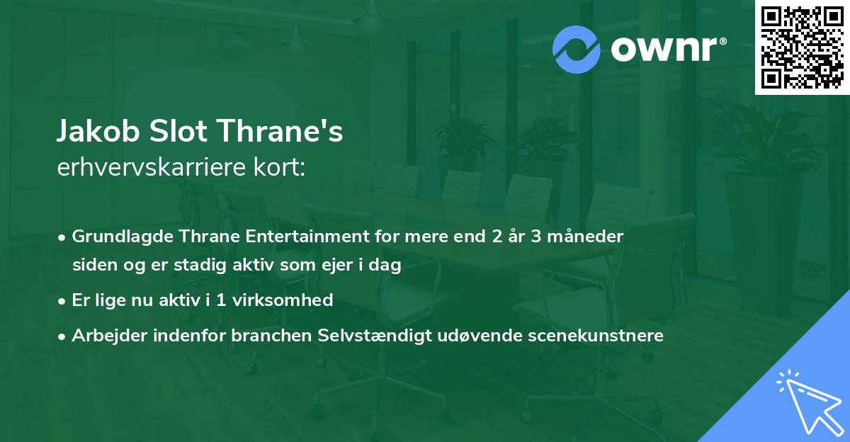 Jakob Slot Thrane's erhvervskarriere kort