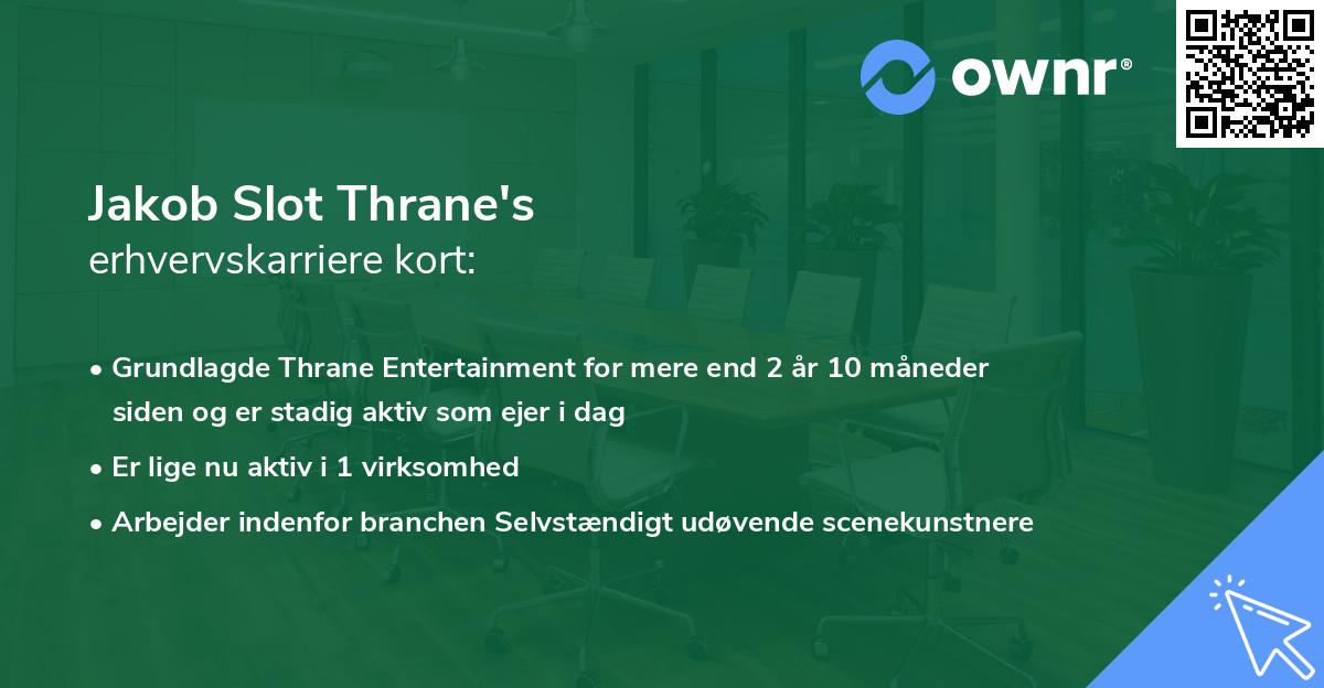 Jakob Slot Thrane's erhvervskarriere kort