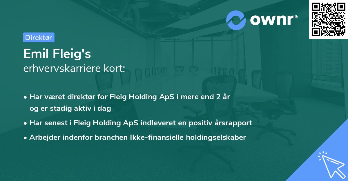 Emil Fleig's erhvervskarriere kort