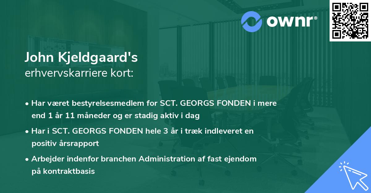 John Kjeldgaard's erhvervskarriere kort