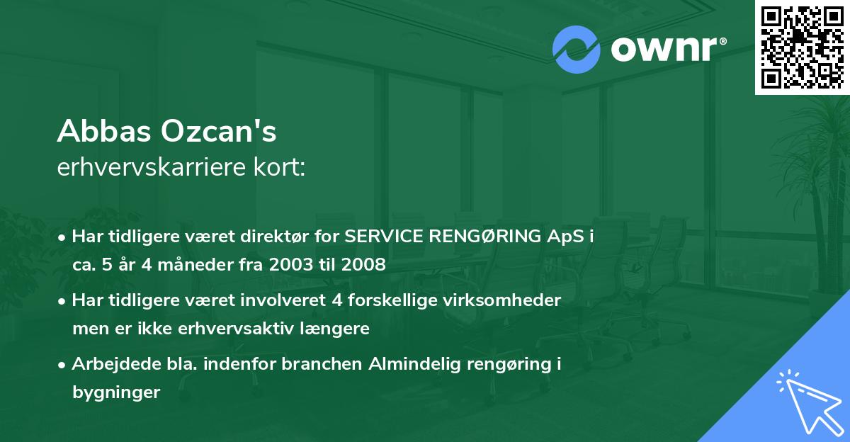 Abbas Ozcan's erhvervskarriere kort