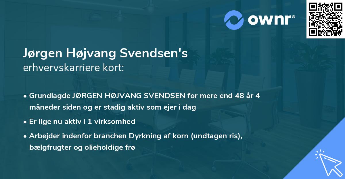 Jørgen Højvang Svendsen's erhvervskarriere kort