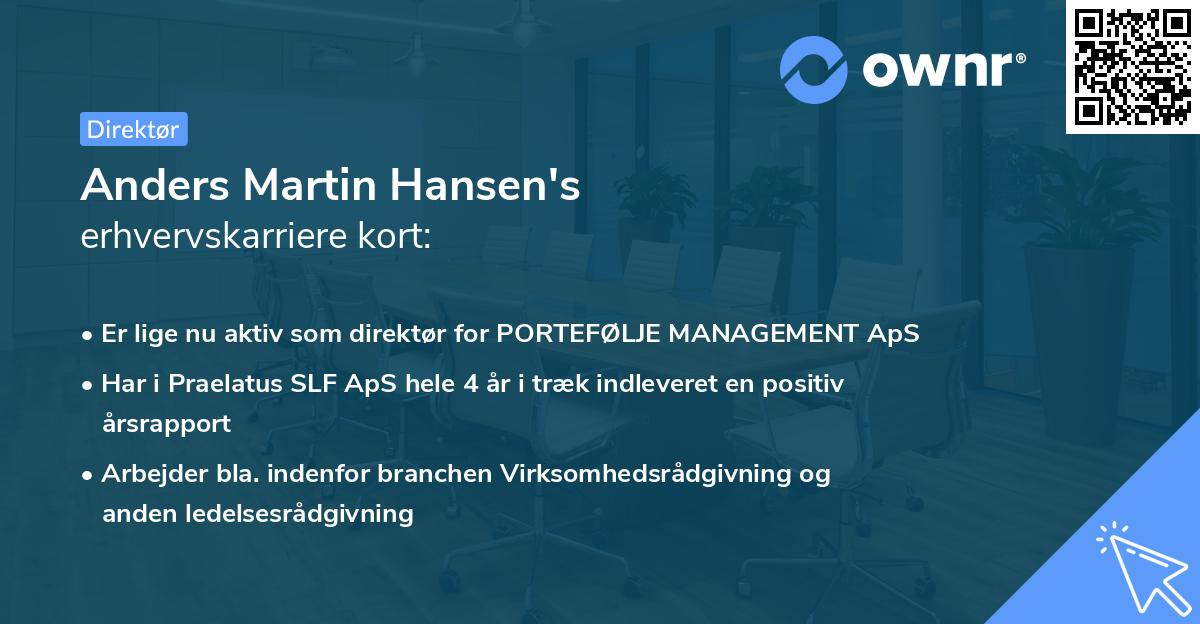 Anders Martin Hansen's erhvervskarriere kort