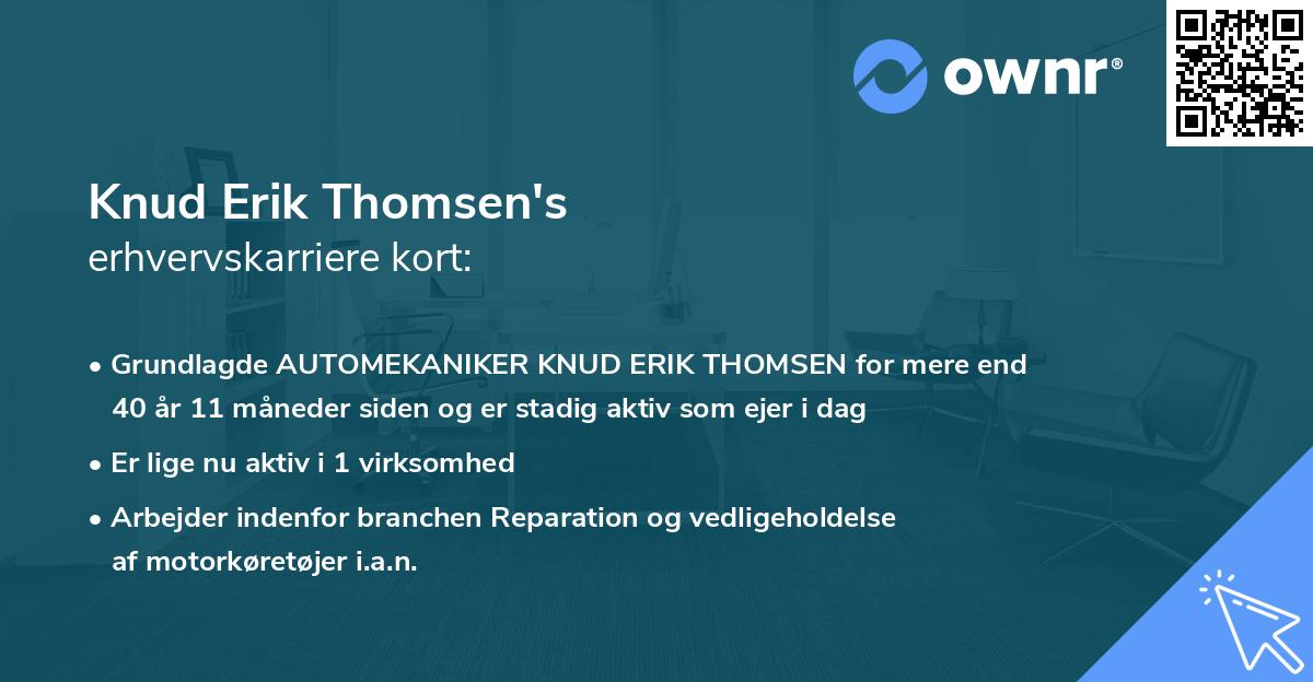 Knud Erik Thomsen's erhvervskarriere kort