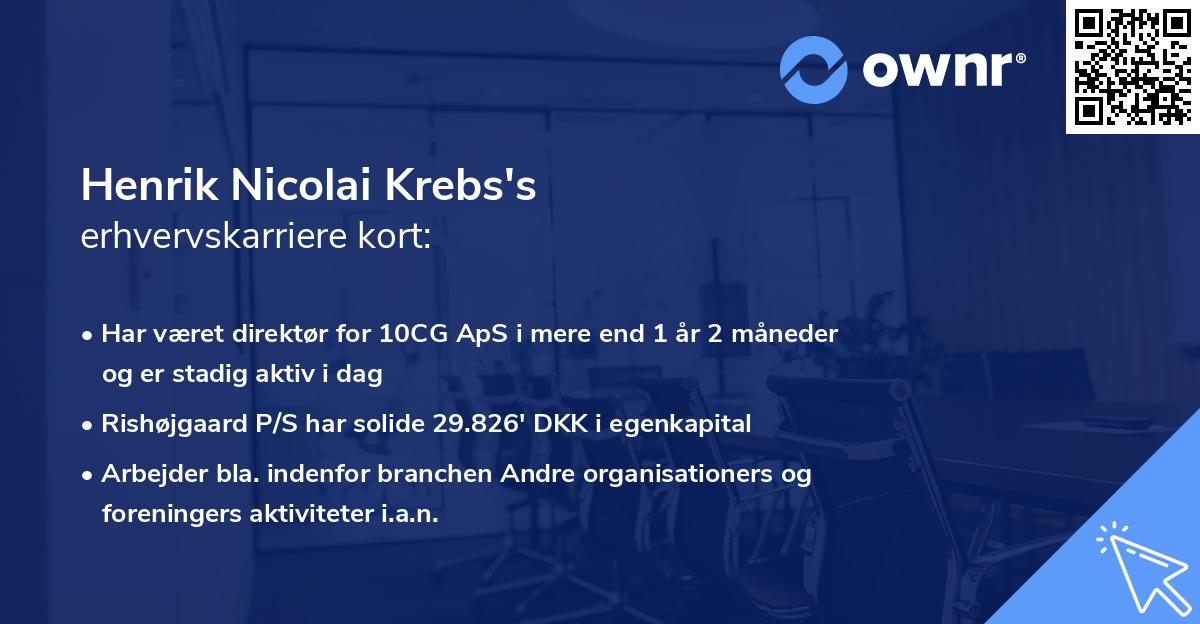 Henrik Nicolai Krebs's erhvervskarriere kort