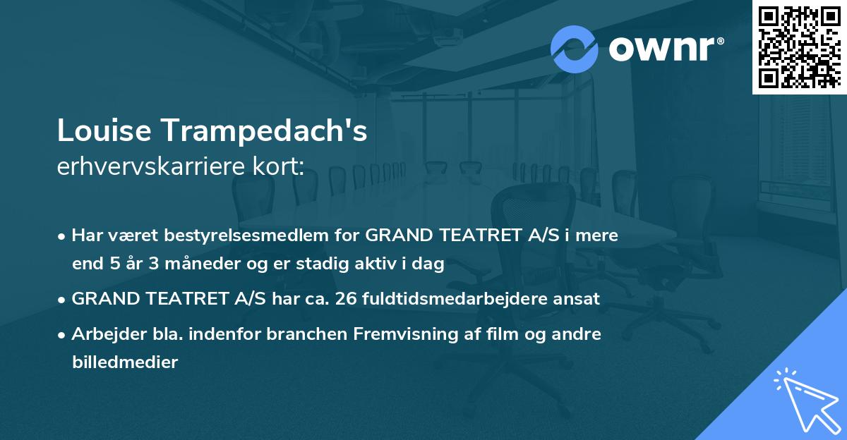 Louise Trampedach's erhvervskarriere kort