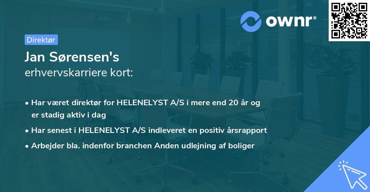 Jan Sørensen's erhvervskarriere kort