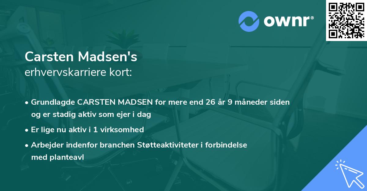 Carsten Madsen's erhvervskarriere kort