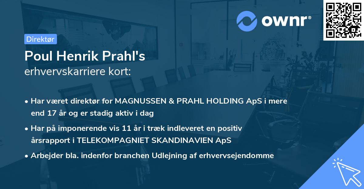 Poul Henrik Prahl's erhvervskarriere kort