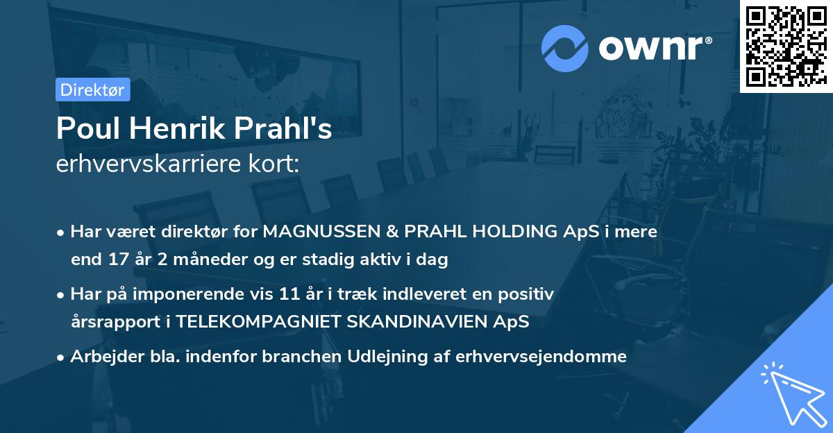 Poul Henrik Prahl's erhvervskarriere kort