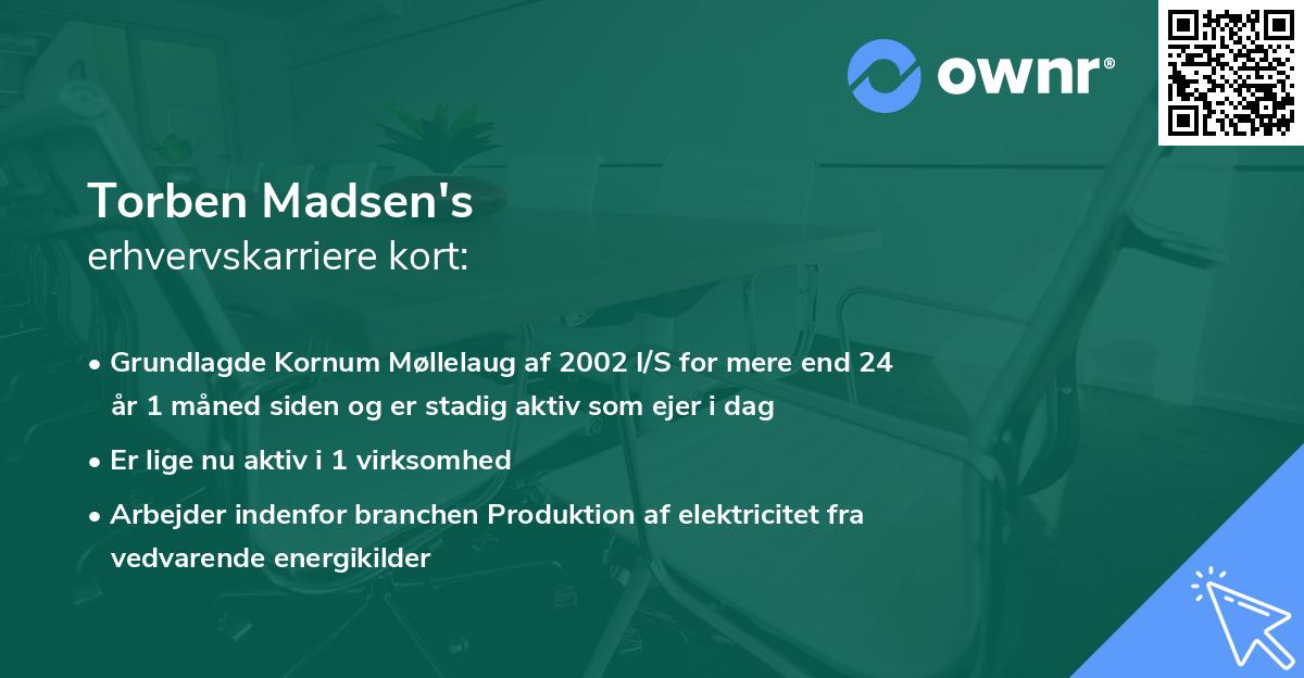 Torben Madsen's erhvervskarriere kort