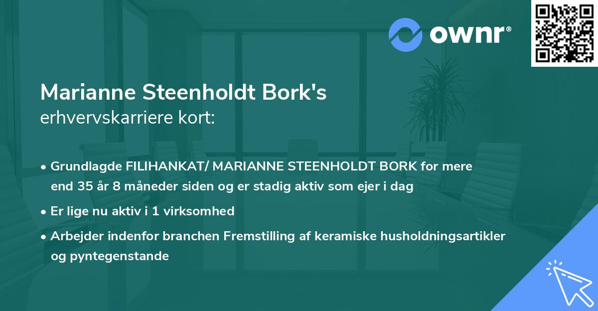 Marianne Steenholdt Bork's erhvervskarriere kort