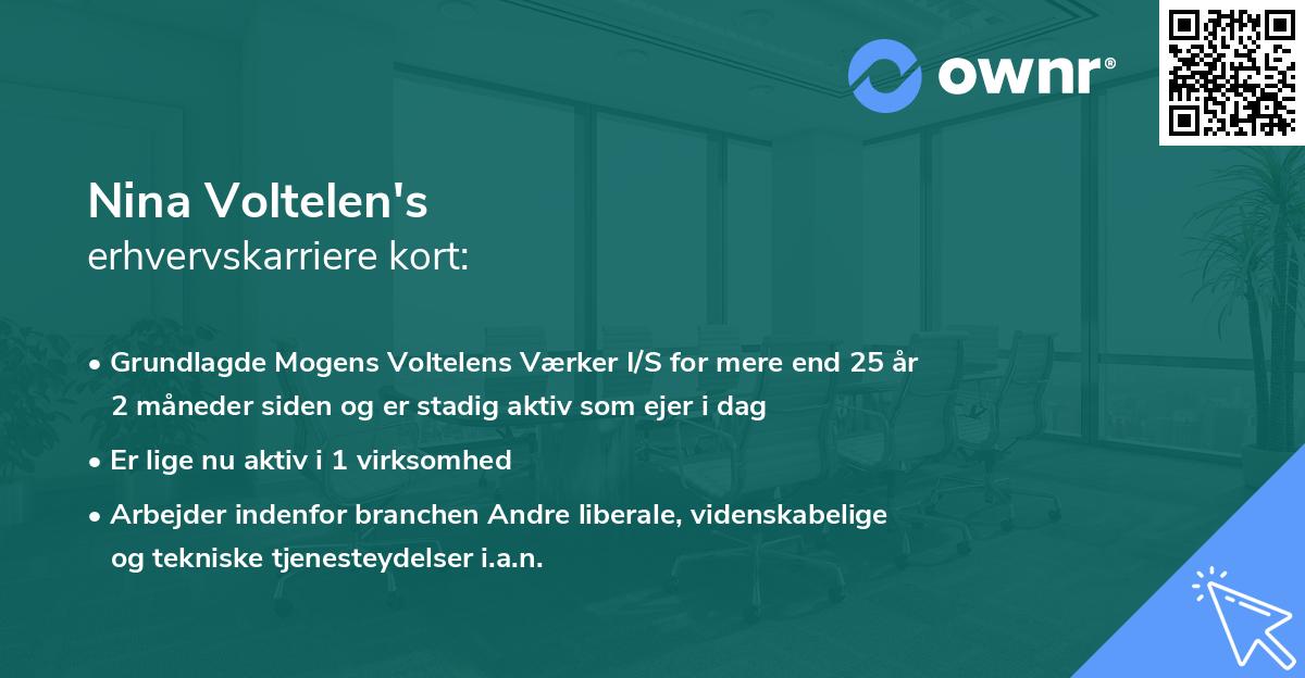 Nina Voltelen's erhvervskarriere kort