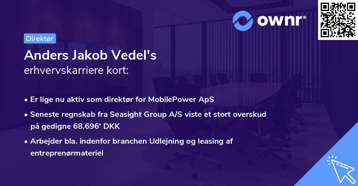 Anders Jakob Vedel's erhvervskarriere kort