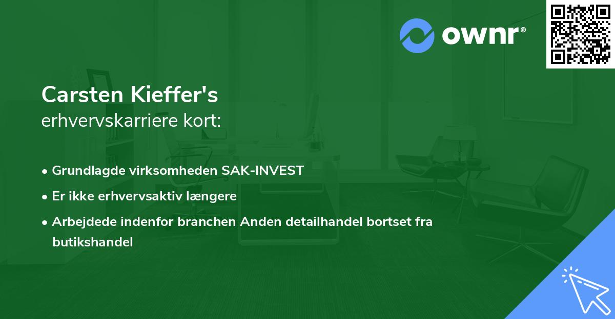 Carsten Kieffer's erhvervskarriere kort
