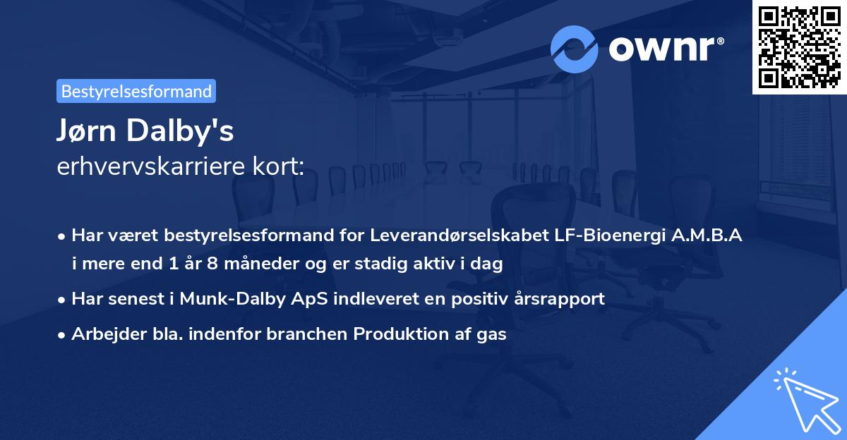 Jørn Dalby's erhvervskarriere kort