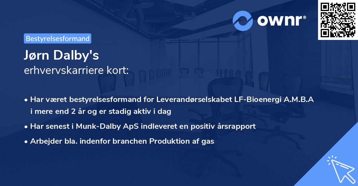 Jørn Dalby's erhvervskarriere kort