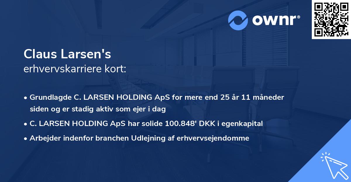 Claus Larsen's erhvervskarriere kort