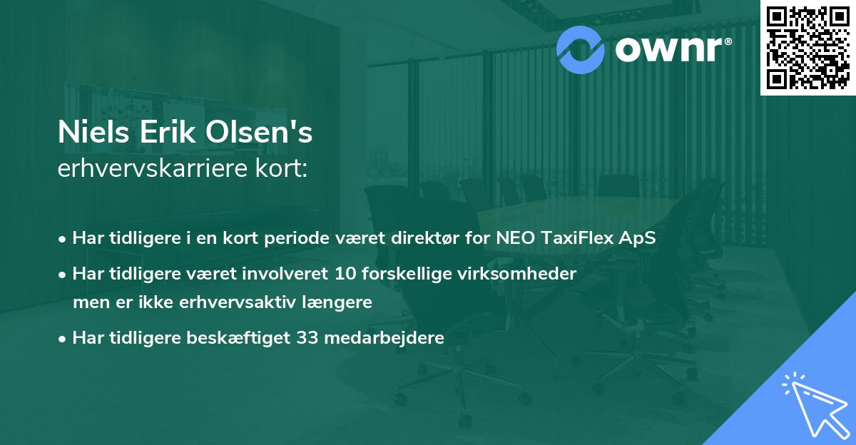 Niels Erik Olsen's erhvervskarriere kort