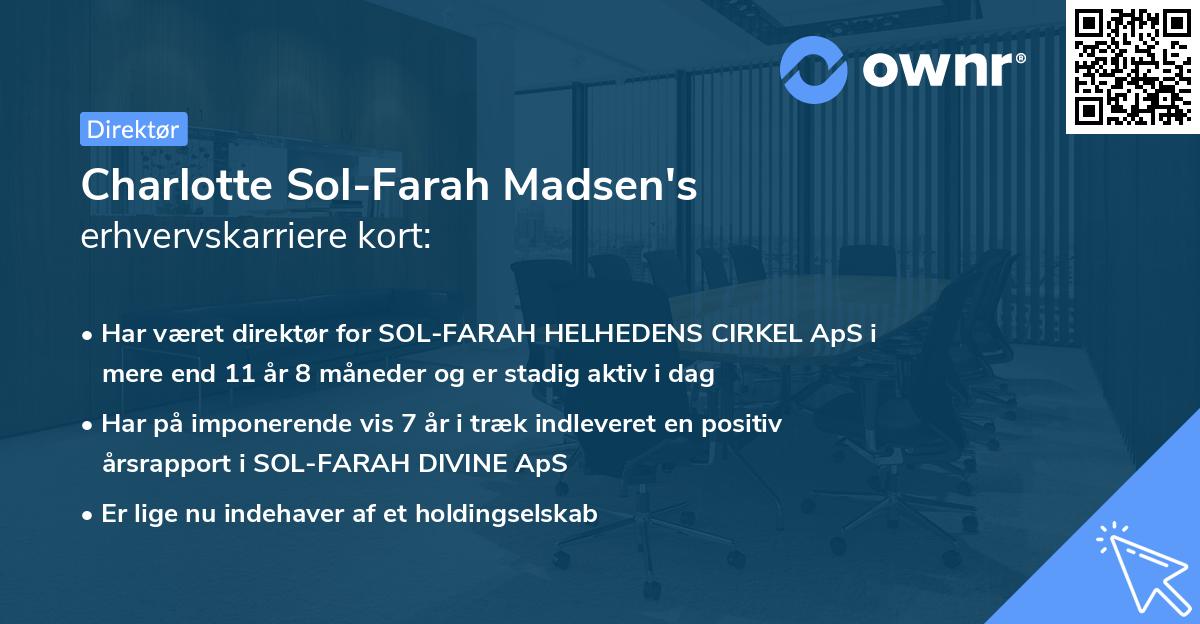 Charlotte Sol-Farah Madsen's erhvervskarriere kort