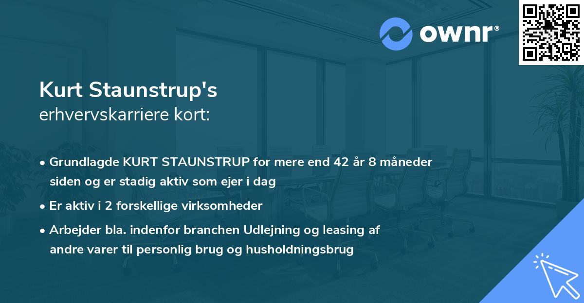 Kurt Staunstrup's erhvervskarriere kort