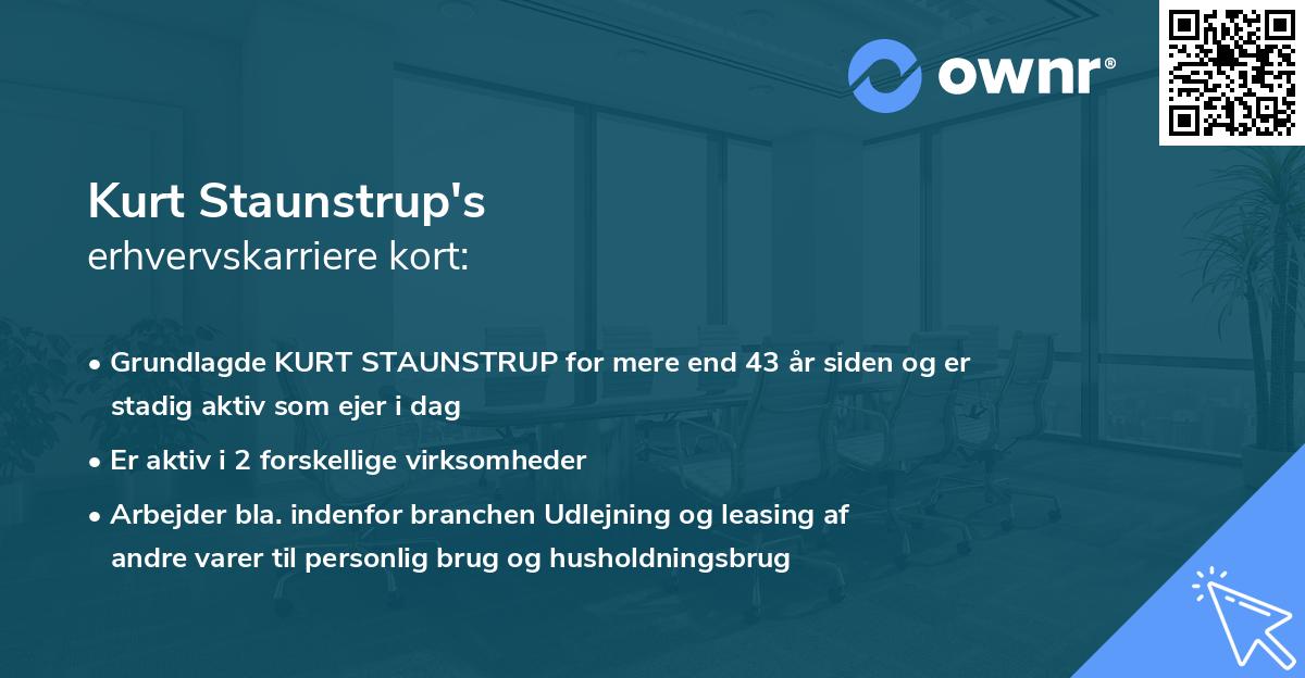 Kurt Staunstrup's erhvervskarriere kort