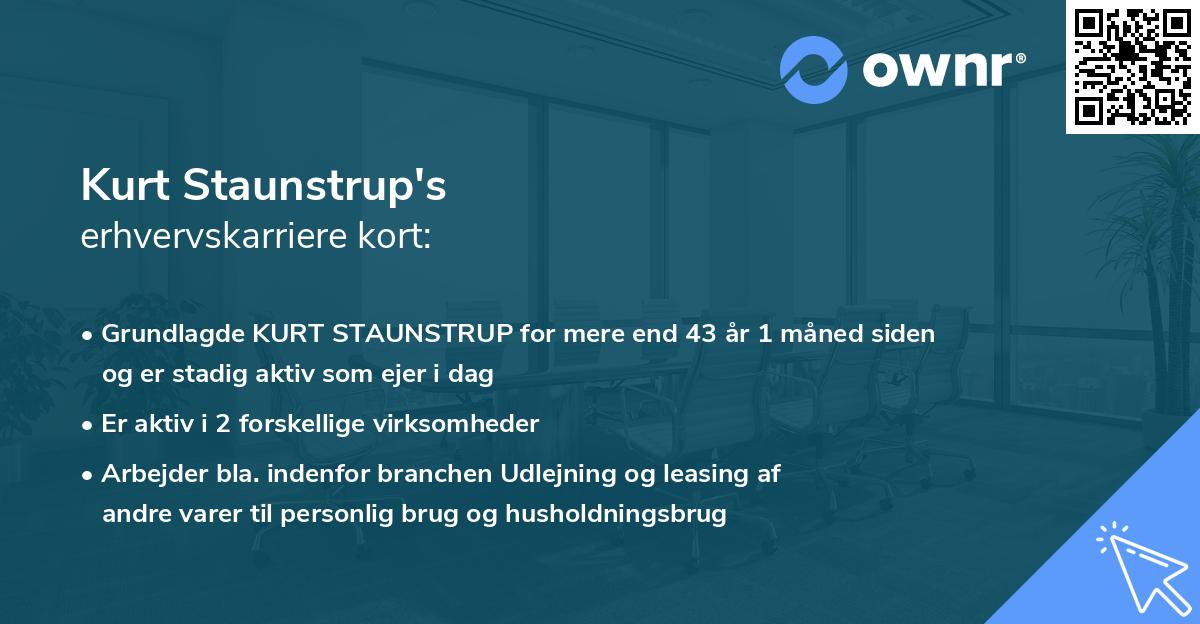 Kurt Staunstrup's erhvervskarriere kort