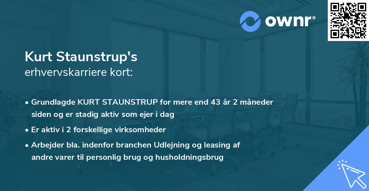Kurt Staunstrup's erhvervskarriere kort