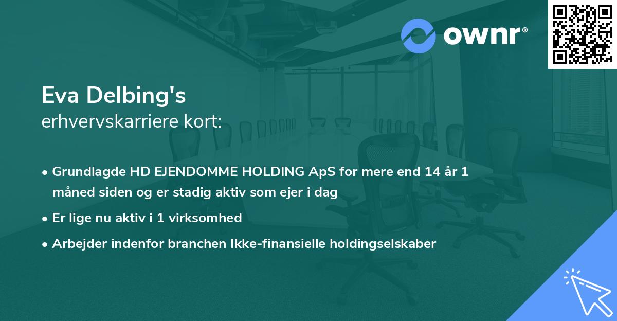 Eva Delbing's erhvervskarriere kort