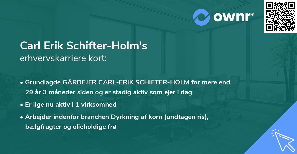 Carl Erik Schifter-Holm's erhvervskarriere kort