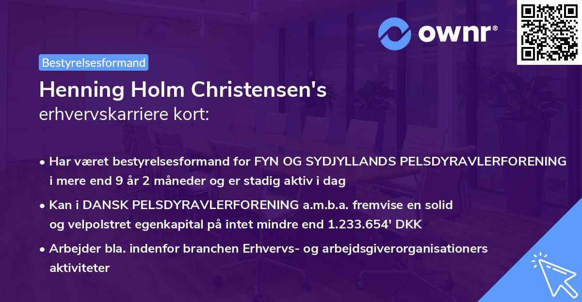 Henning Holm Christensen's erhvervskarriere kort