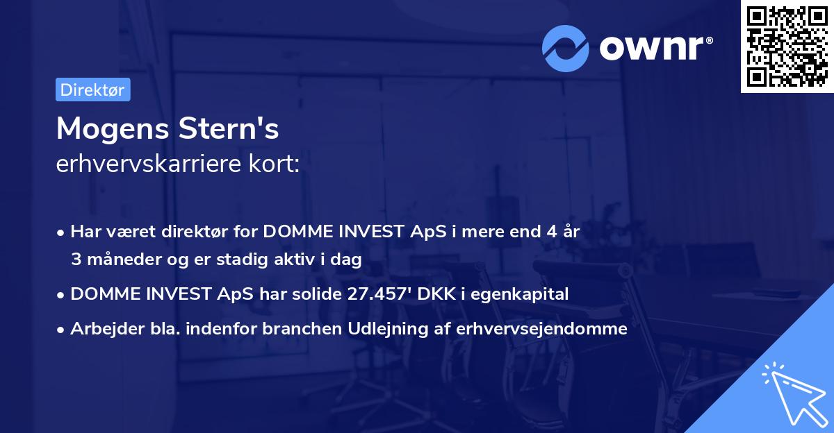 Mogens Stern's erhvervskarriere kort