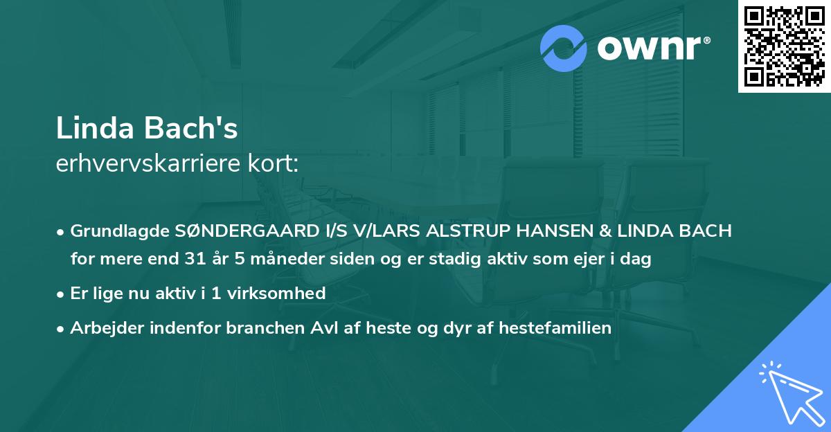 Linda Bach's erhvervskarriere kort