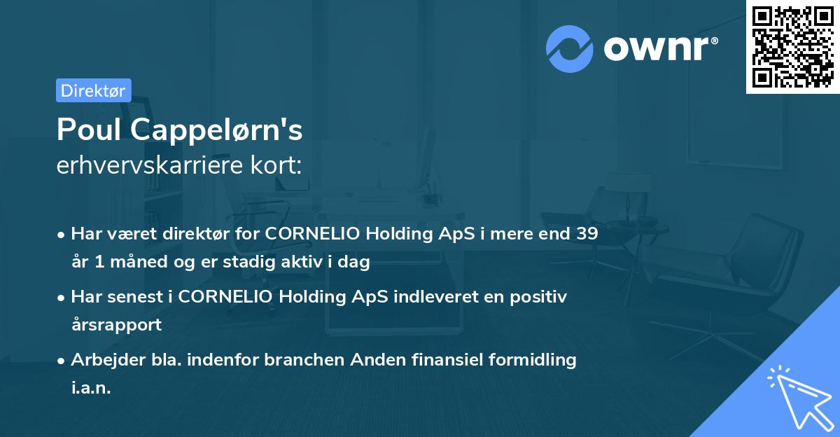 Poul Cappelørn's erhvervskarriere kort