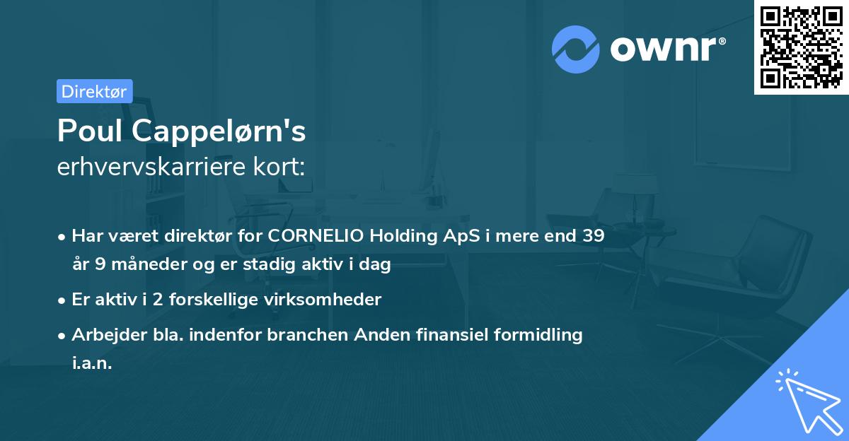 Poul Cappelørn's erhvervskarriere kort