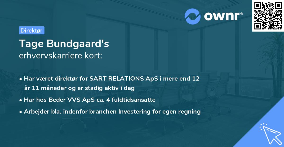 Tage Bundgaard's erhvervskarriere kort