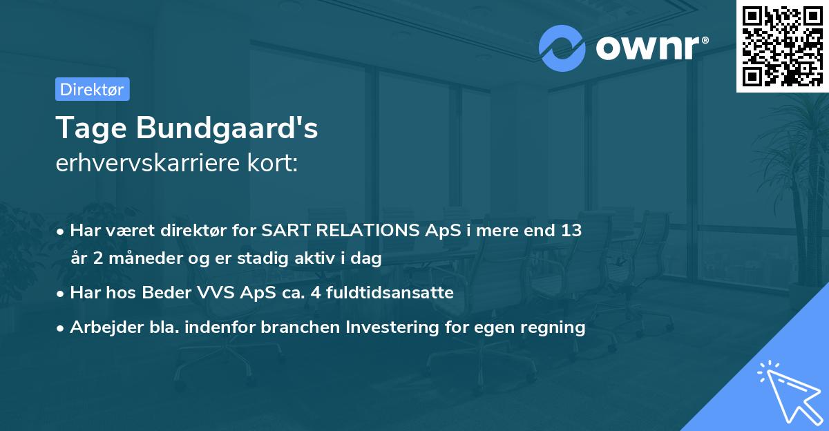 Tage Bundgaard's erhvervskarriere kort