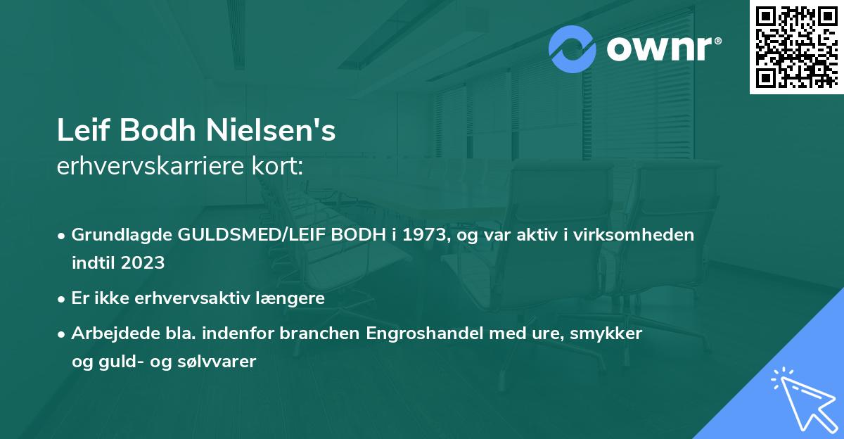 Leif Bodh Nielsen's erhvervskarriere kort