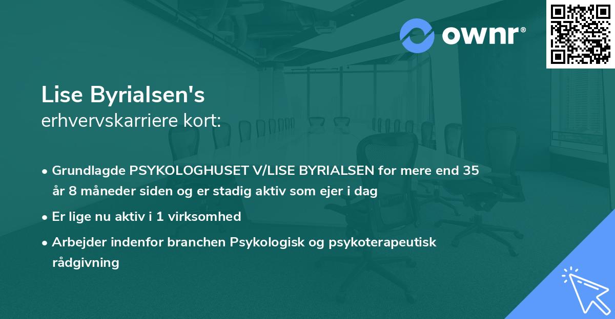Lise Byrialsen's erhvervskarriere kort