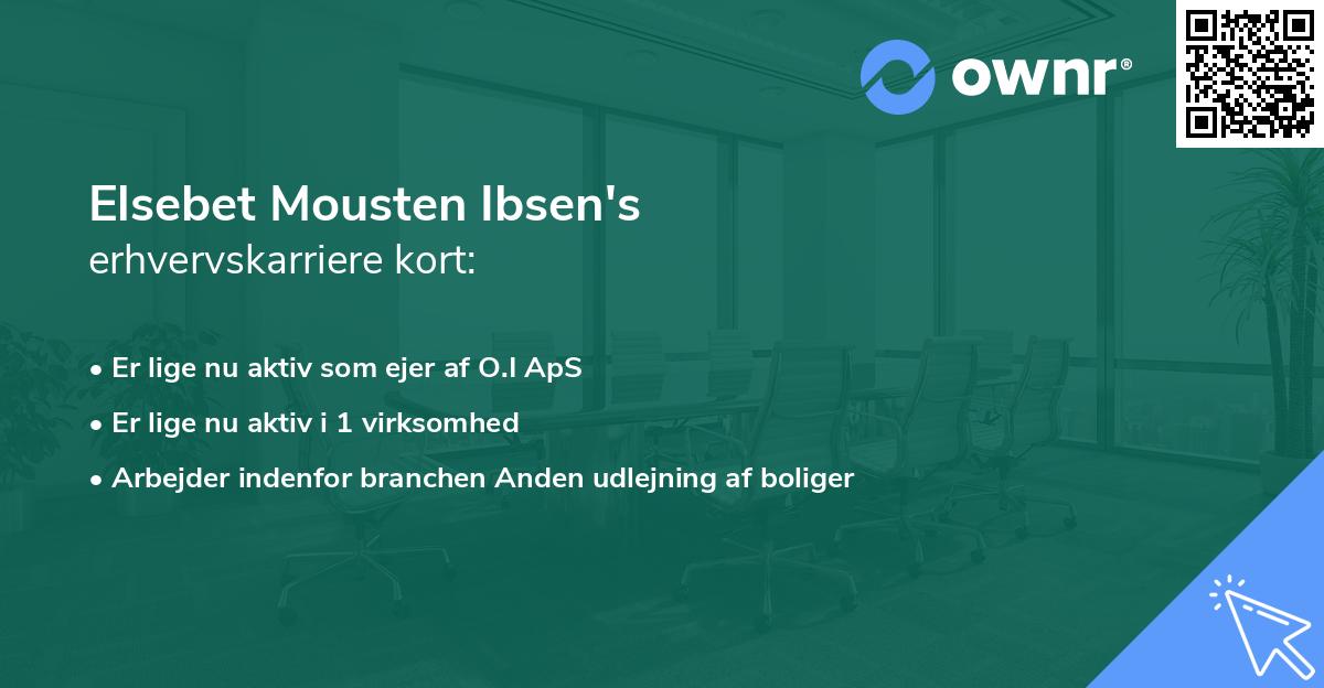 Elsebet Mousten Ibsen's erhvervskarriere kort