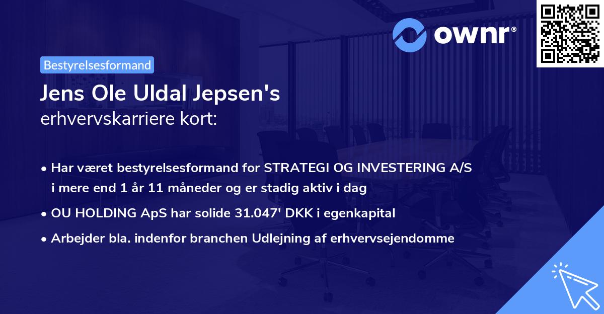 Jens Ole Uldal Jepsen's erhvervskarriere kort