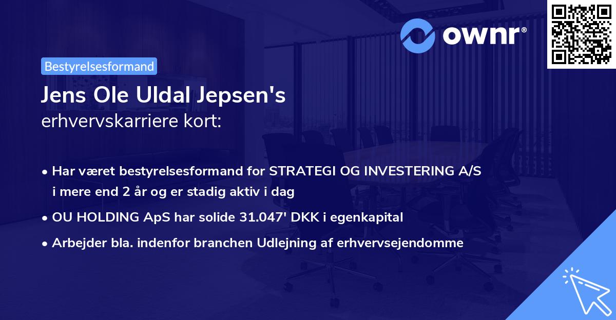 Jens Ole Uldal Jepsen's erhvervskarriere kort