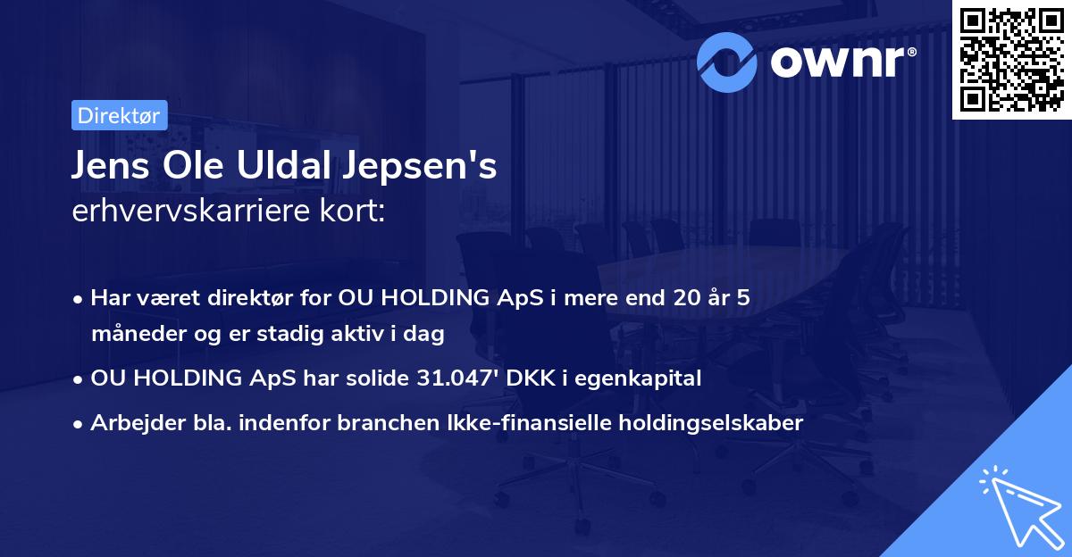 Jens Ole Uldal Jepsen's erhvervskarriere kort
