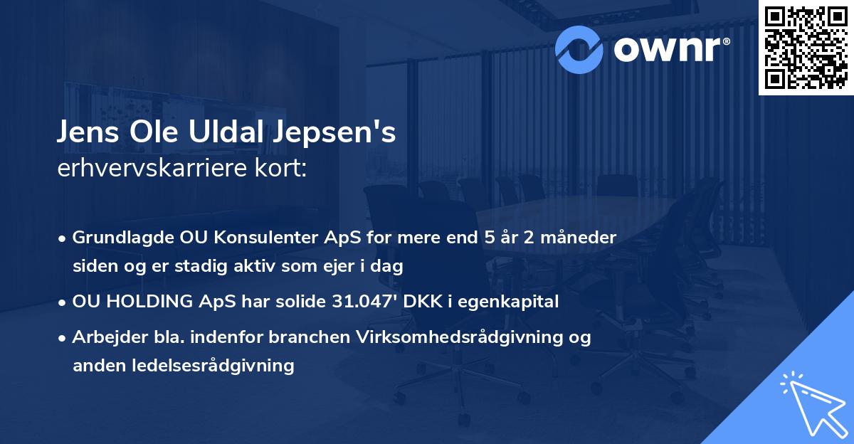Jens Ole Uldal Jepsen's erhvervskarriere kort
