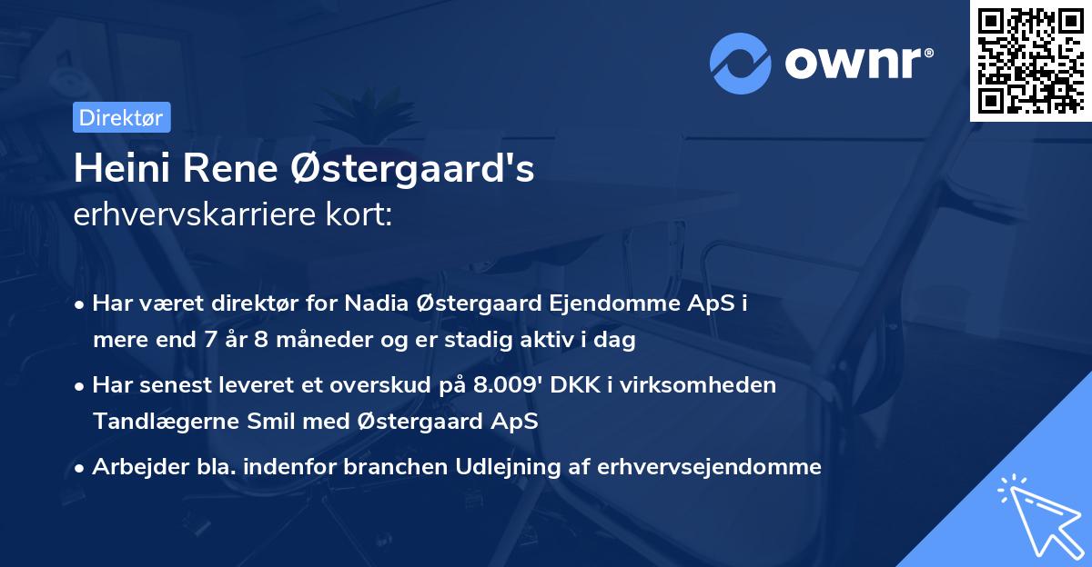 Heini Rene Østergaard's erhvervskarriere kort