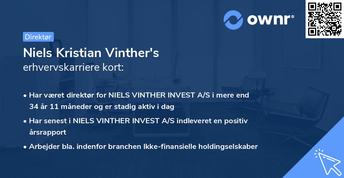 Niels Kristian Vinther's erhvervskarriere kort