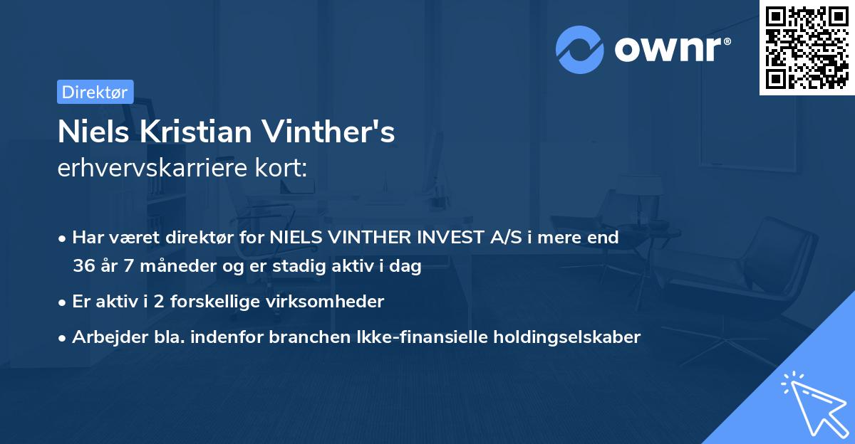 Niels Kristian Vinther's erhvervskarriere kort